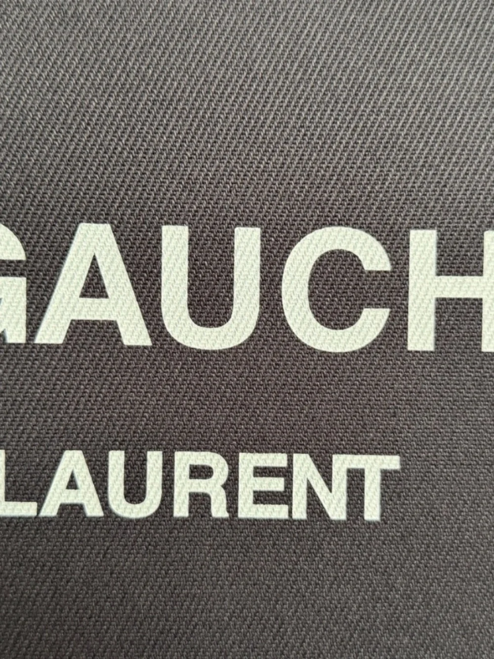 Saint Laurent YSL Rive Gauche Gray Canvas Logo Black Leather Tote Bag - Picture 15 of 16